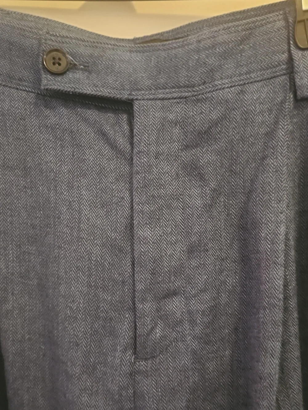 Banana Republic Wide-Leg Linen Blend Pants in Navy
